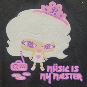 Vintage Oopsy Daisy Tshirt, RARE, Music is My Master, Black, Medium